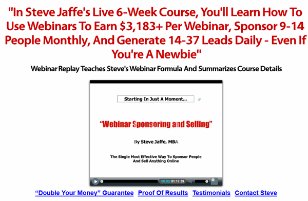 Steve Jaffe – Webinar Selling And Sponsoring Coaching Course Download
